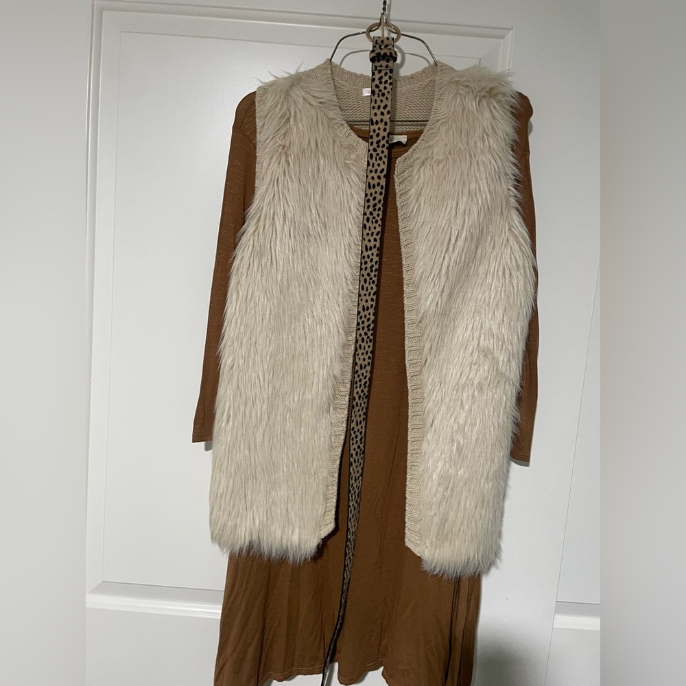 Beige Brown Dress Tunic